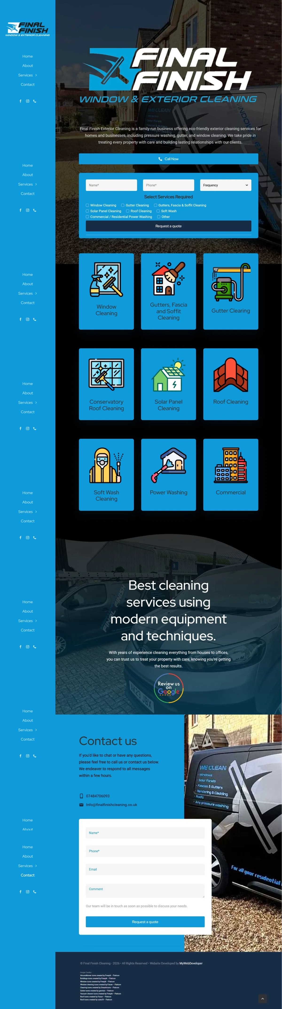 Final Finish Cleaning desktop website preview
