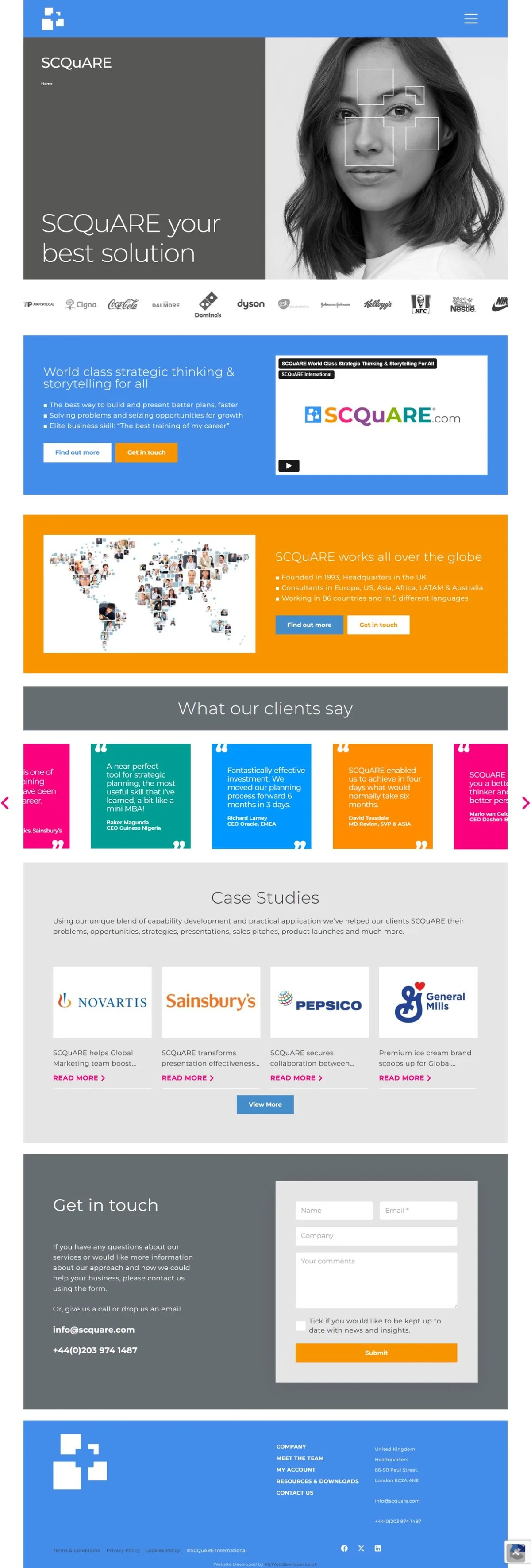 SCQuARE desktop website preview